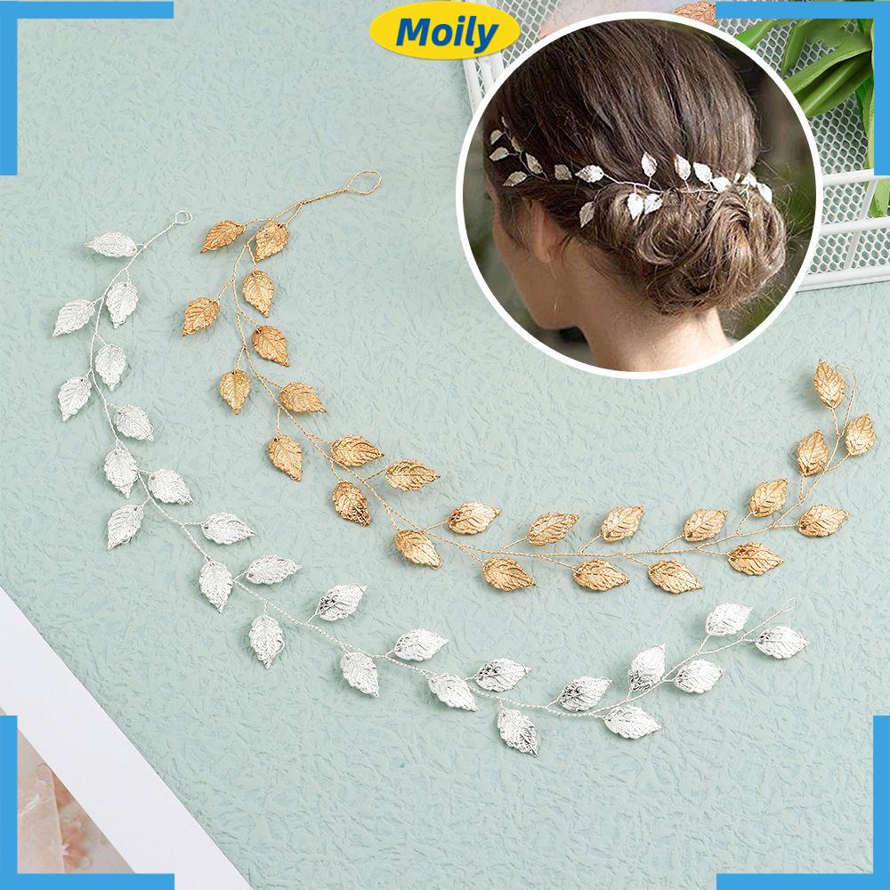 MOILYVN Băng Đô Cài Tóc Hình Cành Lá Lấp Lánh Thời Trang