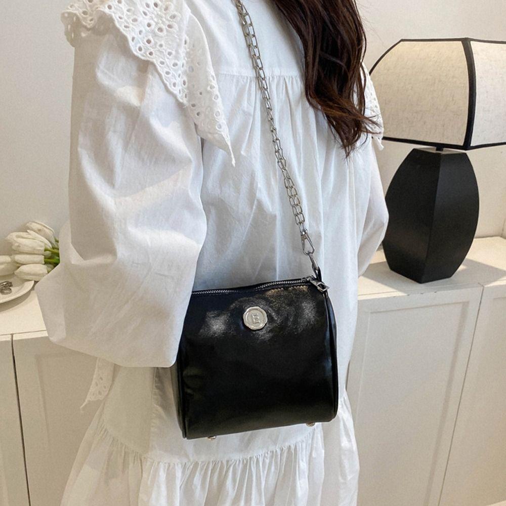 Túi Da PU Đeo Chéo Mini In Chữ Sức Chứa Lớn Thời Trang Cho Nữ