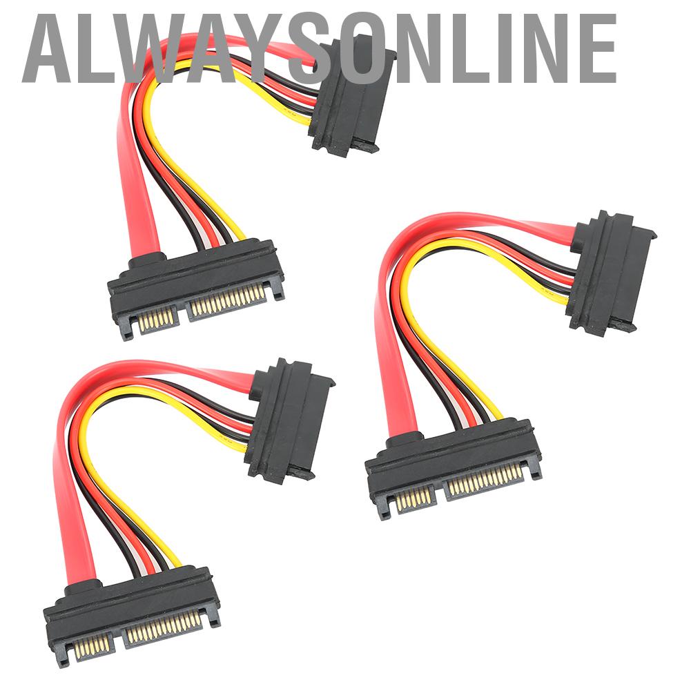 Alwaysonline High Reliability Data Cable  SATA 22P Male to Female for RCA Style Y Suitable Home or Mobile Using