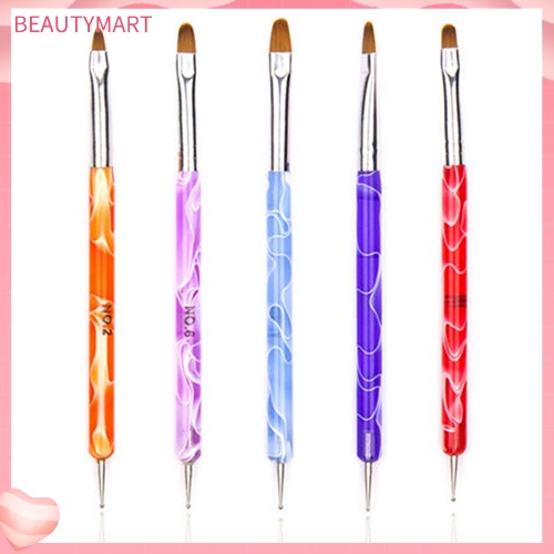 Set 5 Cọ Vẽ Móng Tay 2 Đầu Họa Tiết Cẩm Thạch / Chấm Bi Nghệ Thuật