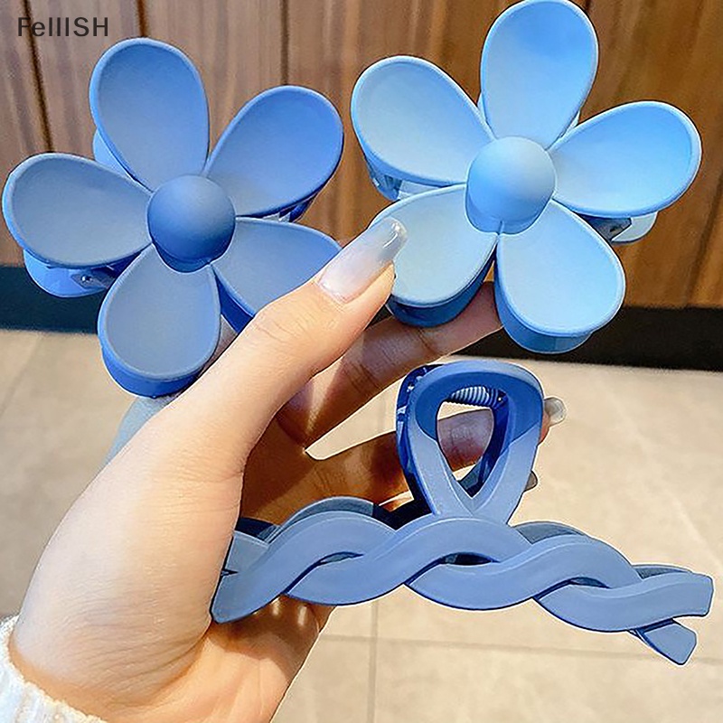 Kẹp Càng Cua Màu Xanh Dương Kích Thước Lớn Thanh Lịch Cho Nữ 439br