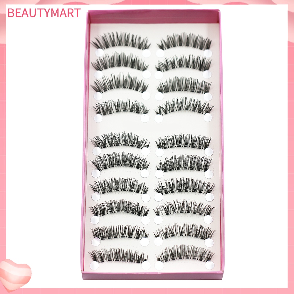 Set 10 Cặp Lông Mi Giả Dày Và Dài Màu Đen Tự Nhiên