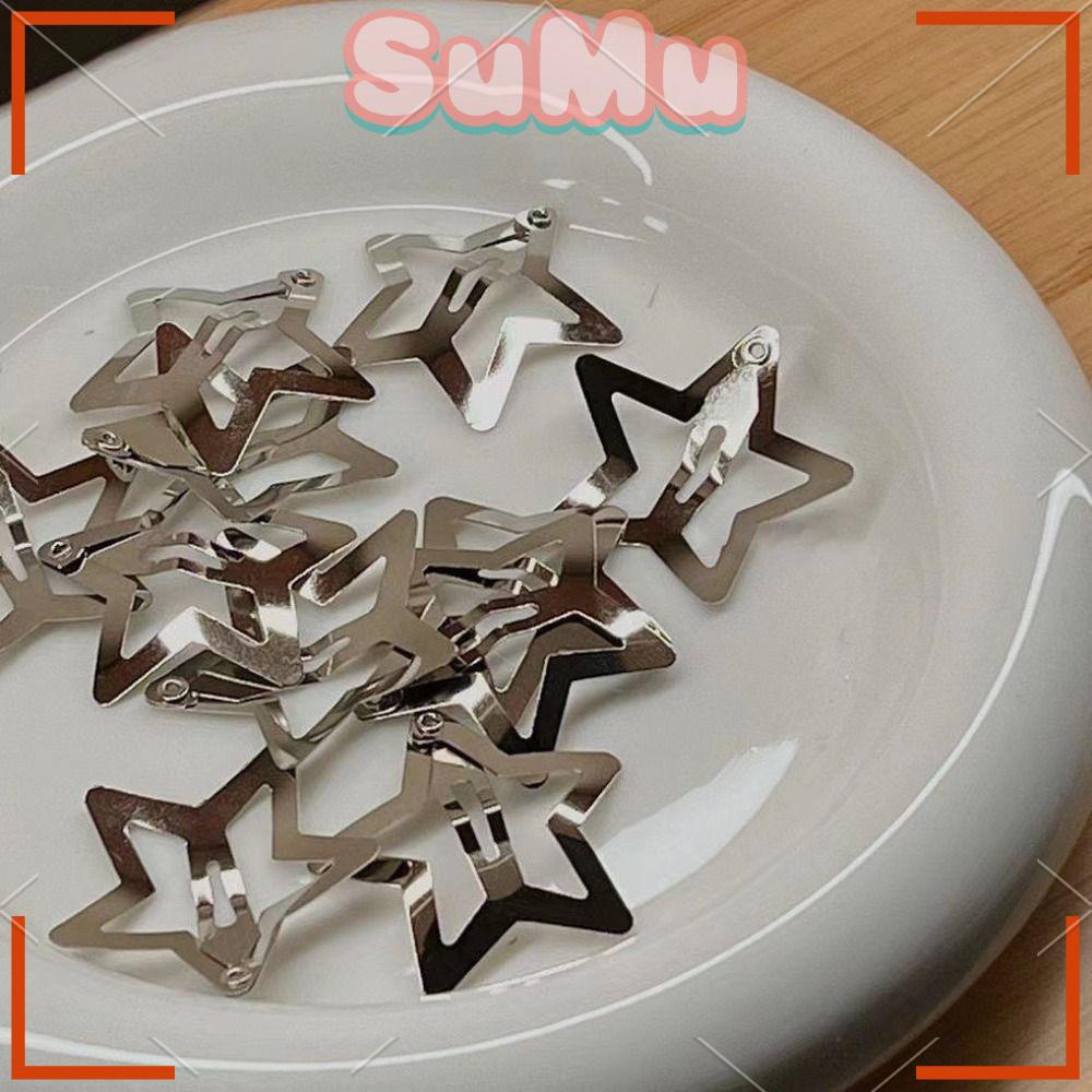 SUMU Kẹp Tóc Kim Loại Hình Ngôi Sao Màu Bạc Thời Trang Cho Nữ