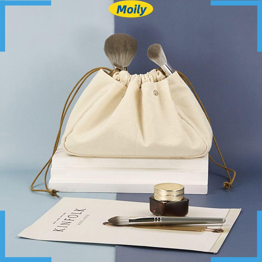 MOILYVN Túi Dây Rút Đựng Mỹ Phẩm Bằng Vải Canvas Cỡ Lớn Thiết Kế Mới Tiện