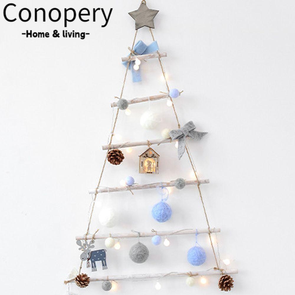 CONOPERY Cây Thông Giáng Sinh Bằng Gỗ Treo Tường Trang Trí Nhà Cửa DIY