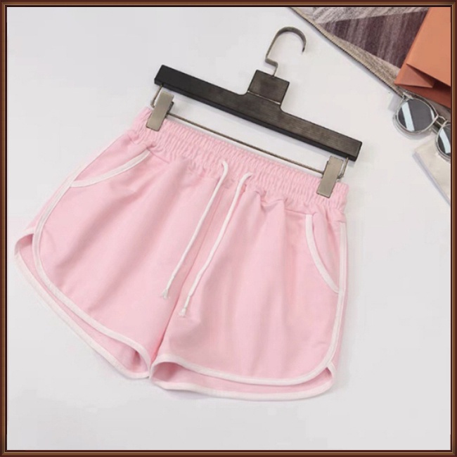 Quần Short Thể Thao Lưng Cao Ống Rộng Thoáng Khí Phối Túi Thời Trang Mùa Hè Cho Nữ
