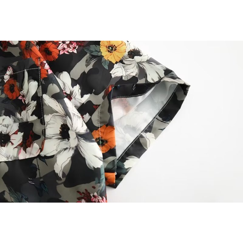 Áo Sơ Mi Tay Ngắn Dáng Rộng In Hoa Kiểu Retro Mỹ Cá Tính Cho Nam