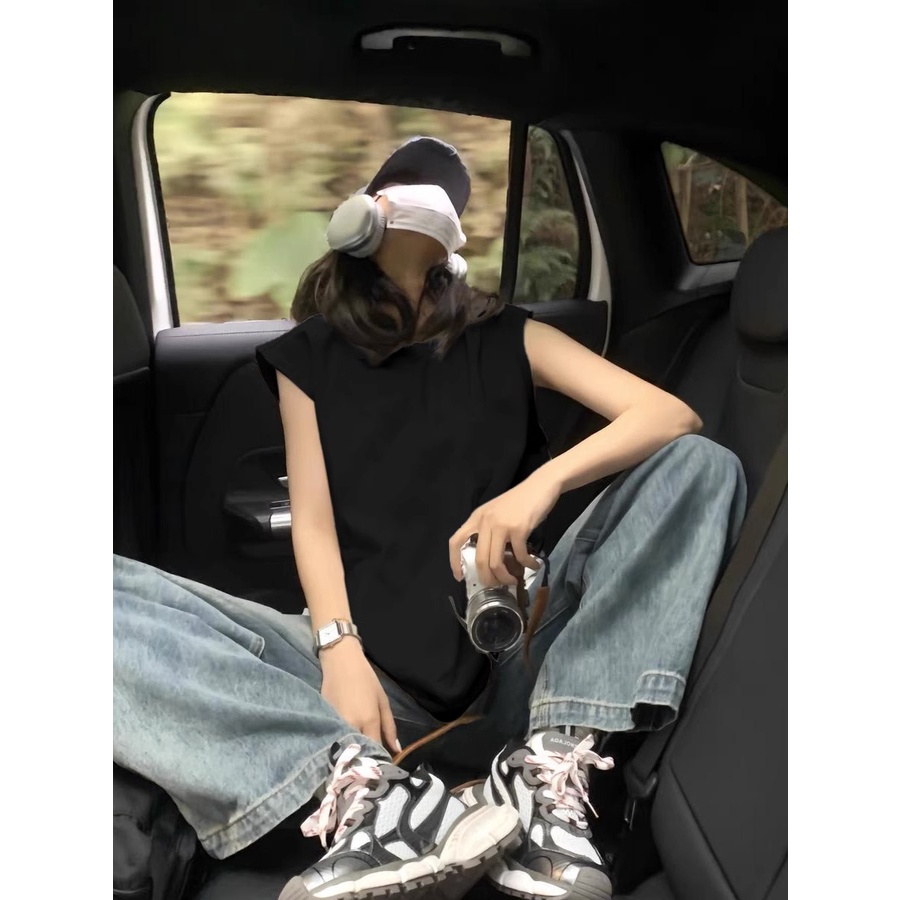 NRVP Áo Thun Nữ Không Tay 100% Cotton Thời Trang Hàn Quốc