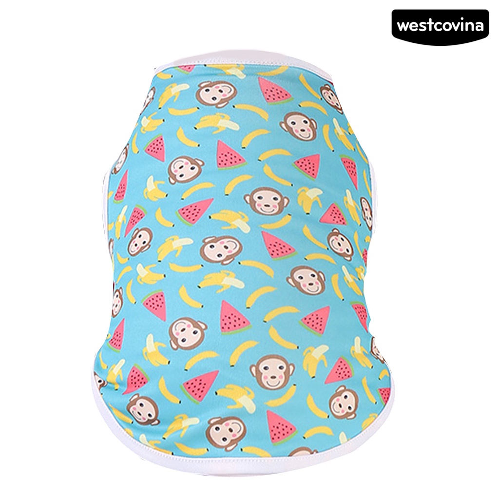 [COD]♞Áo Thun Không Tay Hai Lớp Bằng Polyester In Họa Tiết Hoạt Hình Dễ Thương Dành Cho Cún Cưng