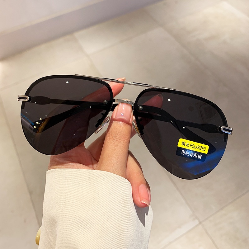 Kính Mát Phân Cực Gọng Kim Loại Thời Trang Cho Nam