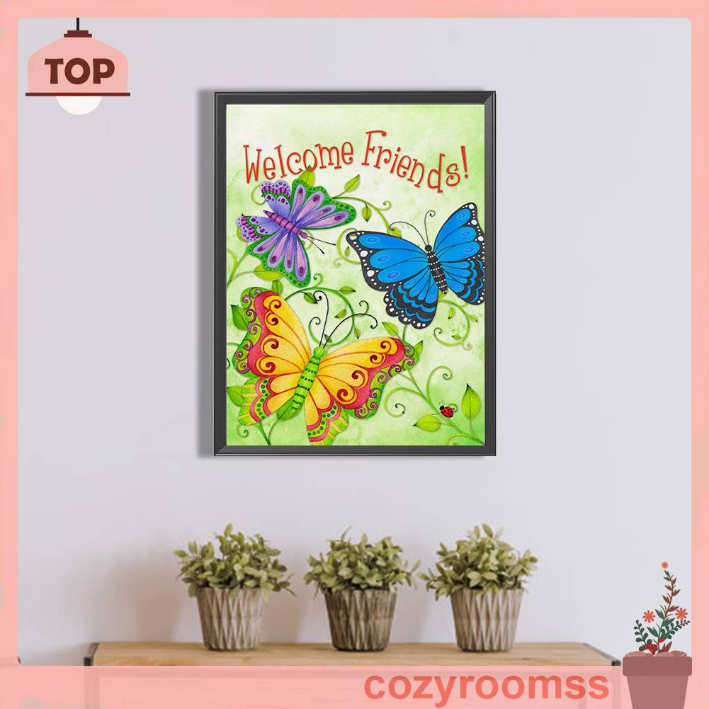 Tranh Đính Đá Kim Cương Toàn Bộ 5D DIY Hình Vẽ Bướm