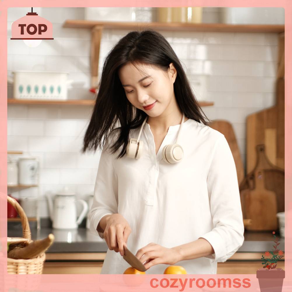 Quạt Làm Mát Đeo Cổ 3 Tốc Độ 1600mAh Có Thể Gấp Gọn Tiện Dụng Cho Gia Đình / Văn