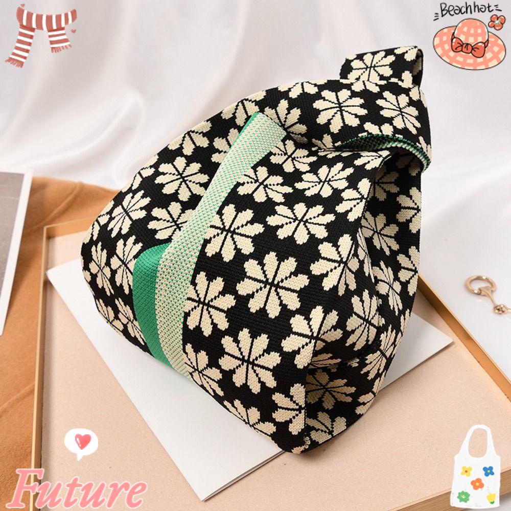 FUTURE Túi Xách Mini Đan Len Đeo Vai Thời Trang Xinh Xắn Cho Nữ