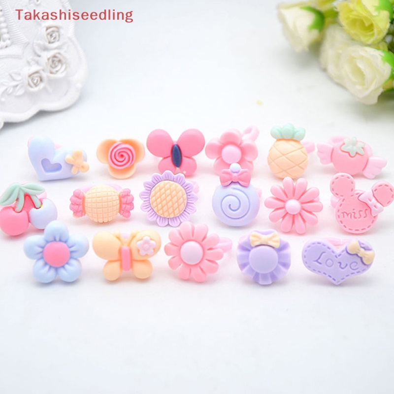 Bộ 20 Nhẫn Hình Hoa / Động Vật Dễ Thương Thời Trang Cho Bé Gái