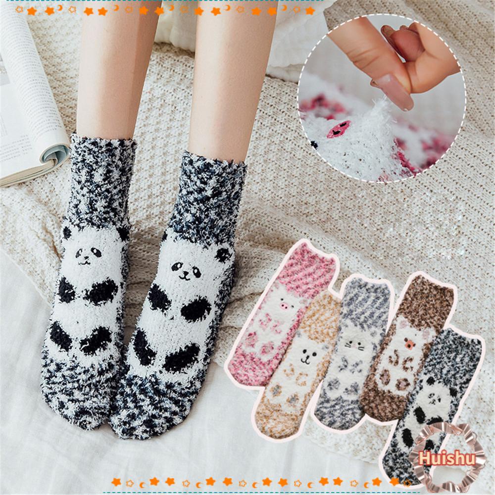 Vớ Nhung San Hô Dày Mềm Mại Giữ Ấm Mùa Đông Cho Nam Nữ