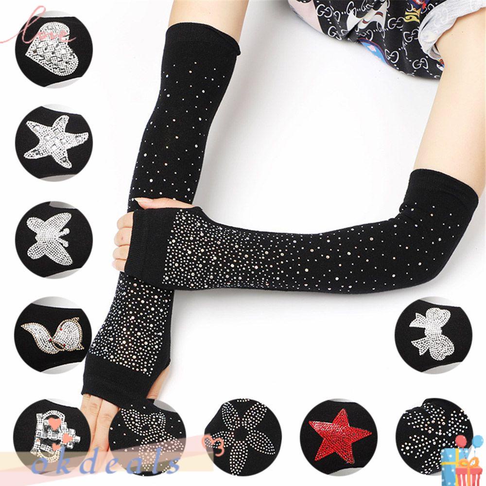 Găng Tay Hở Ngón Đính Đá Thời Trang Cho Nữ