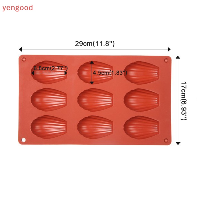 Khuôn Silicone Làm Bánh 9 Ô Hình Vỏ Sò Chống Dính