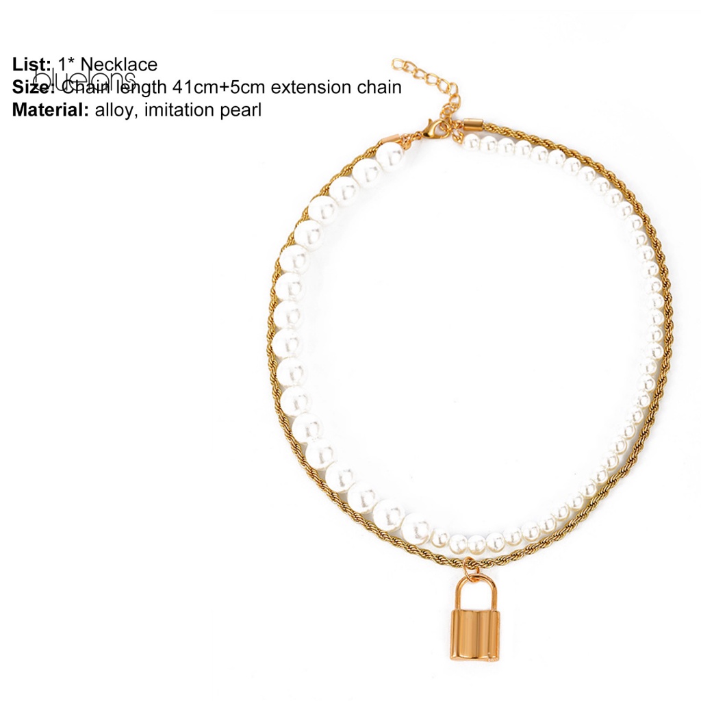 Vòng cổ Hai Lớp Đính Ngọc Trai Nhân Tạo Thời Trang Dành Cho Nữ