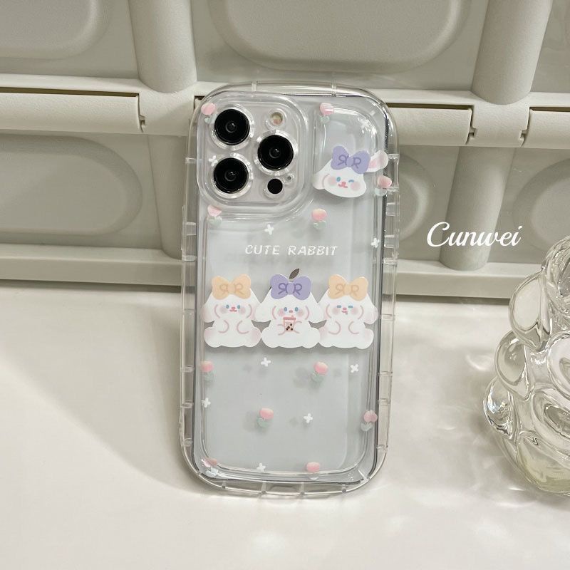 Ốp Điện Thoại Dẻo Họa Tiết Chú Thỏ Dễ Thương Cho Iphone14Promax11 12 / 13 xs 78p 8D0F