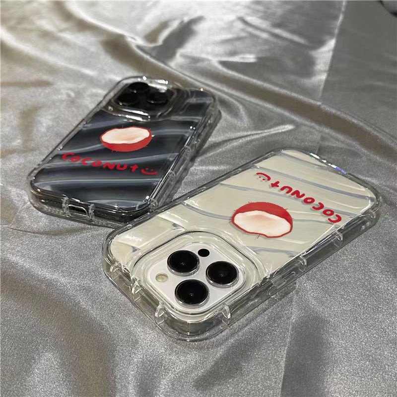 Ốp Điện Thoại Mềm Trong Suốt Họa Tiết Gấu Nâu Và Dừa Dễ Thương Cho iPhone14promax 1312 / 11 7 / 8plus xr