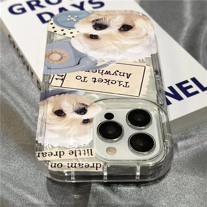 Ốp Điện Thoại Mềm Trong Suốt Hình Cún Con Dễ Thương Cho Iphone xr7 8 14Promax11 1312 K8RW