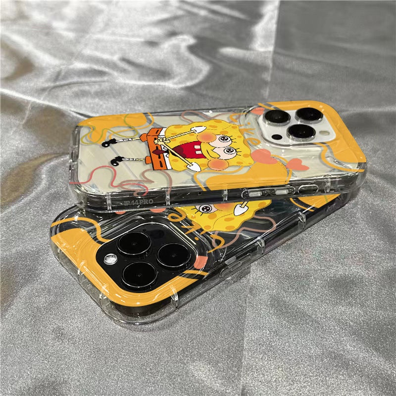 Ốp Điện Thoại Mềm Trong Suốt Hình Spongebob Cho iPhone14promax 1312 / 11 7 / 8plus xr / sins
