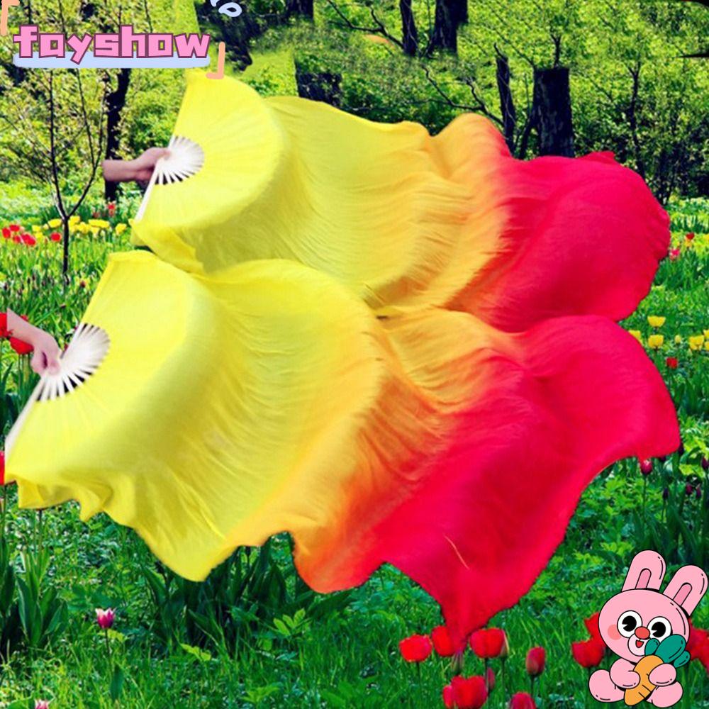 FAY Quạt Múa Bụng Giả Lụa Dài Chất Lượng Cao