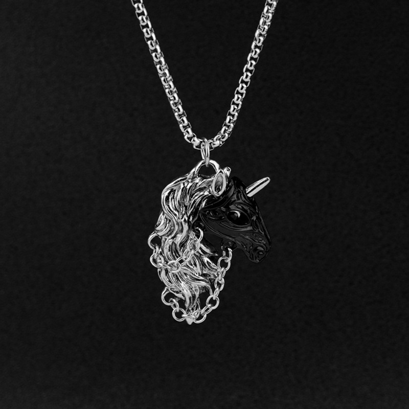 Ygt Vòng cổ Bùa Hộ Mệnh Hình Kỳ Lân Bằng Thép Không Gỉ Cổ Điển Cho Nữ