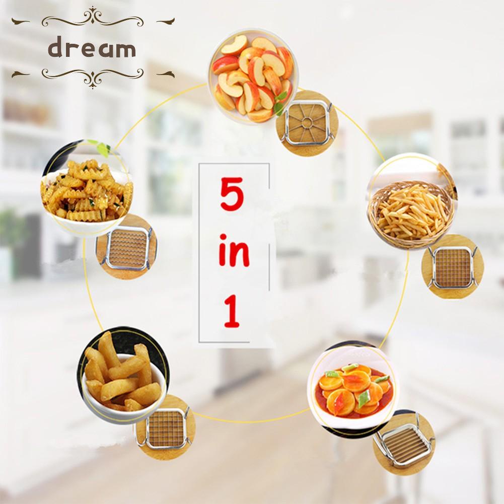 【DREAMLIFE】5in1 Fruit Cutter Slicer Stainless Steel Vegetable Shredders High Quality Cutter