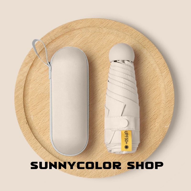 SUNNYCOLOR Ô dù che mưa mini nắng chống tia uv 2 lớp mở tay thủ công thời trang gấp gọn cầm tay che ô tô xe hơi chống thấm S29X00F 0625