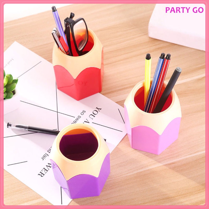 Bộ 5 Lọ Đựng Bút Hình Bút Chì Nhiều Màu Sắc Dễ Thương Để Bàn Tiện Dụng Cho Học Sinh / Văn Phòng