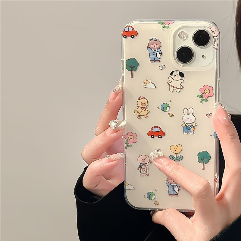 Ốp Điện Thoại Mềm Chống Vỡ Họa Tiết Động Vật Cho IPhone11 12 Pro Max X XR XS Max SE 7 Plus 8 Plus 13 Pro Max 14 Pro Max