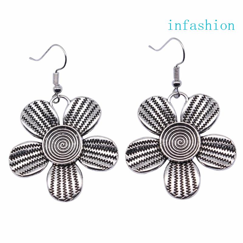 Khuyên Tai Móc Lủng Lẳng Hình Hoa Năm Cánh Độc Đáo Cổ Điển Cho Nữ Tuổi Teen