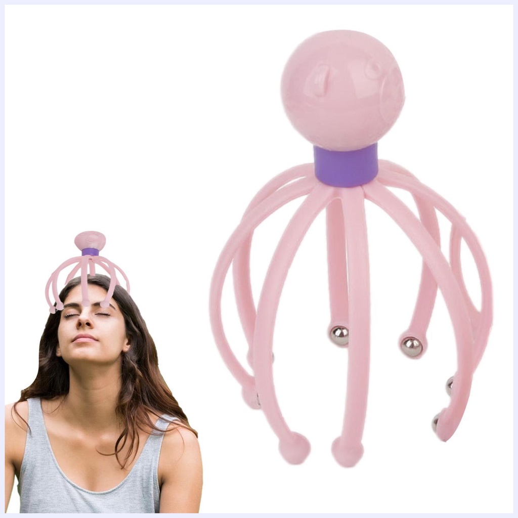 Dụng Cụ Mát Xa Da Đầu Cầm Tay Hình Bạch Tuộc Giúp Thư Giãn Sâu Và Giảm Căng Thẳng