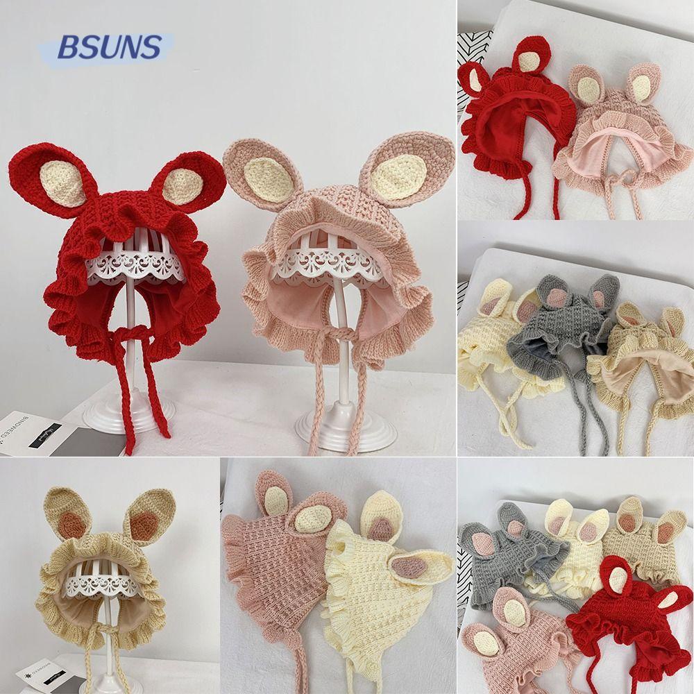 BSUNS Mũ Tai Thỏ Cột Dây Chống Gió Thời Trang