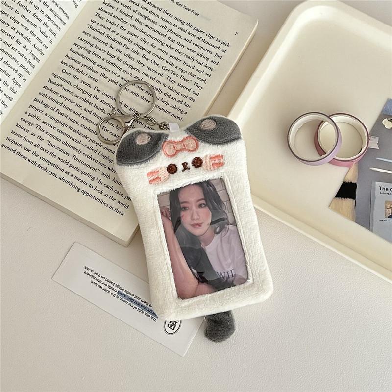 Dây Treo Thẻ Bằng Lông Nhung Hình Cún / Mèo Dễ Thương Xinh Xắn