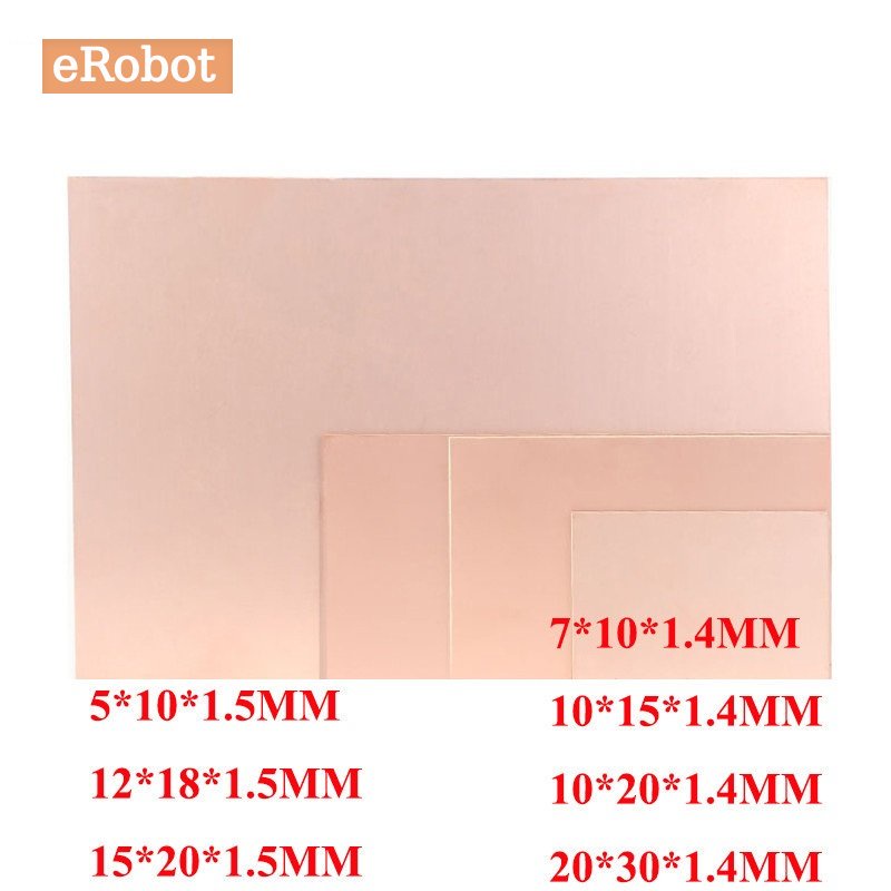 Tấm Đồng PCB Một Mặt 1.4mm 1.5mm CCL 7x10 10x15 10x20
