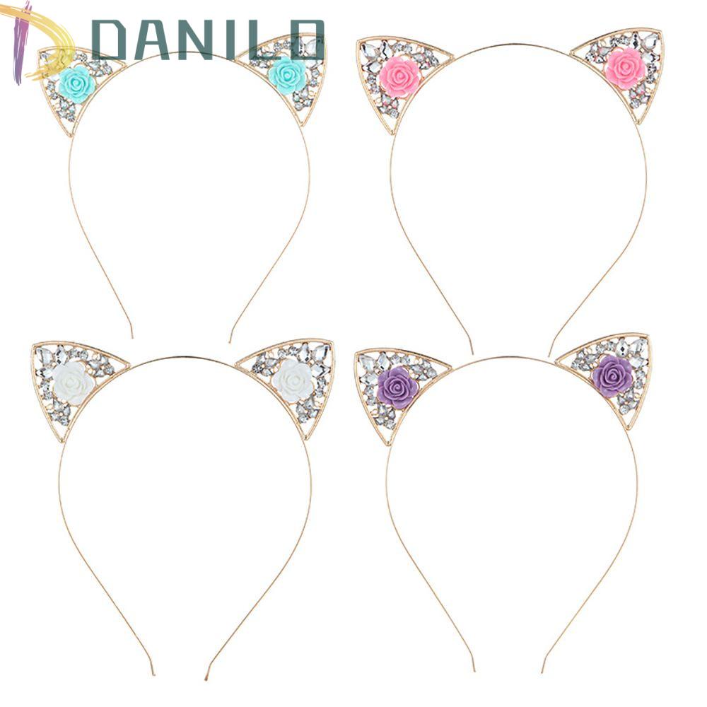 DANILO Băng Đô Tai Mèo Đính Đá Thời Trang Cho Nữ