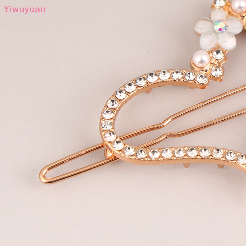 Kẹp Tóc Đính Đá Hình Hoa Mặt Trăng Mới Cho Nữ