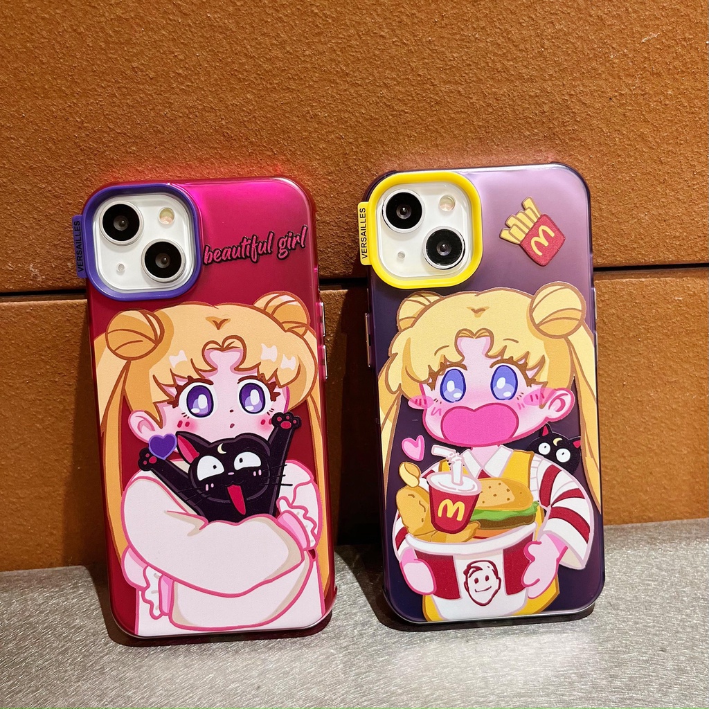 Ốp Điện Thoại Tpu Dẻo Trong Suốt Họa Tiết Hoạt Hình Thủy Thủ Mặt Trăng Vui Nhộn Cho iPhone 14 13 12 11 Pro Max