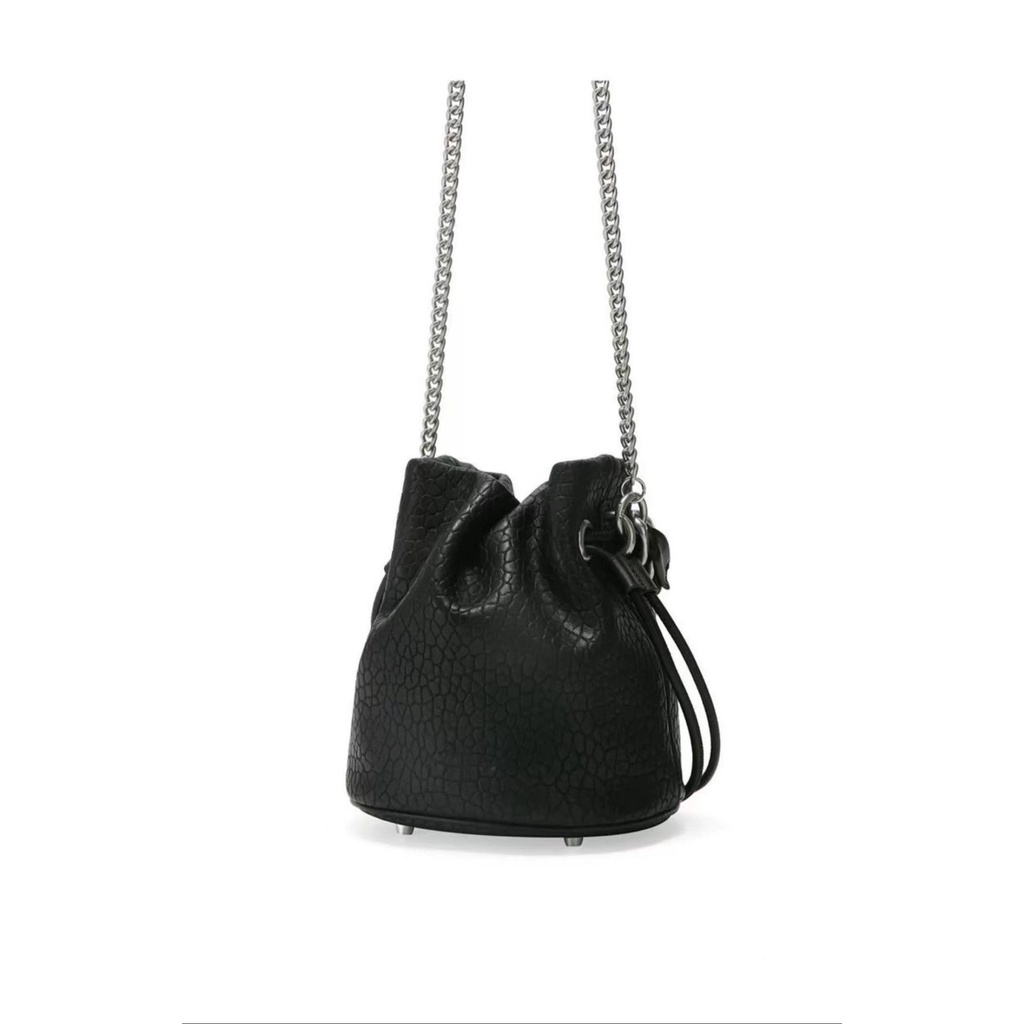 Túi Xách bucket Đeo Vai / Đeo Chéo Họa Tiết Vỏ Quả Vải Phối Dây Xích Thời Trang Cao Cấp