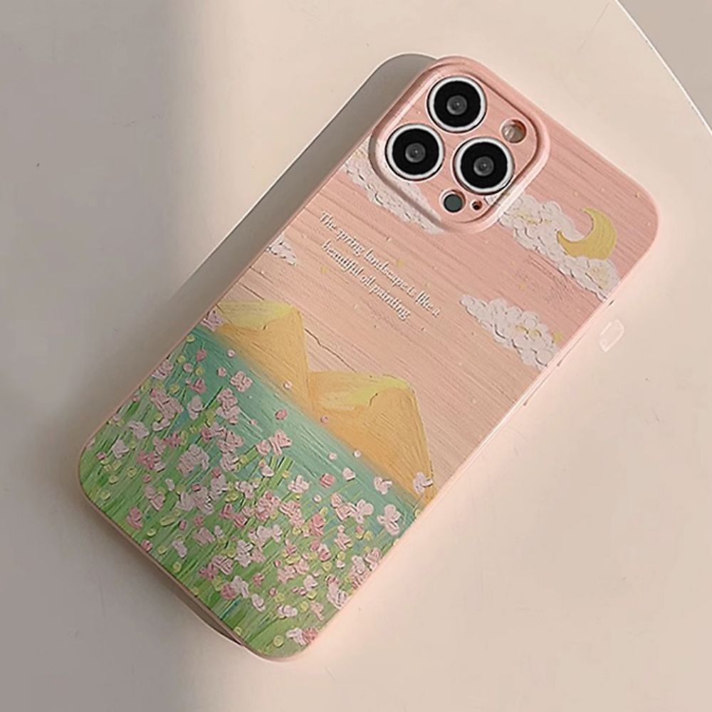 Ốp Điện Thoại TPU Mềm Chống Sốc Họa Tiết Tranh Sơn Dầu Cho IPhone 11 12 13 14 Pro Max