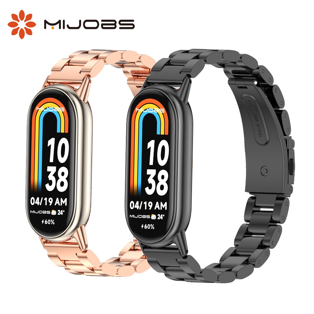 MIJOBS Dây Đeo Thay Thế Bằng Thép Không Gỉ Cho Đồng Hồ Thông Minh Xiaomi Mi Band 8 8 Miband 8