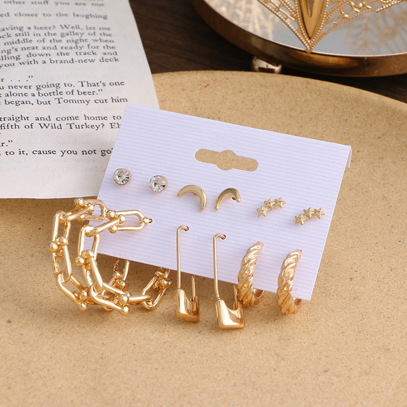 Bộ Khuyên Tai Dạng Vòng Đính Ngọc Trai Acrylic Thời Trang Cho Nữ