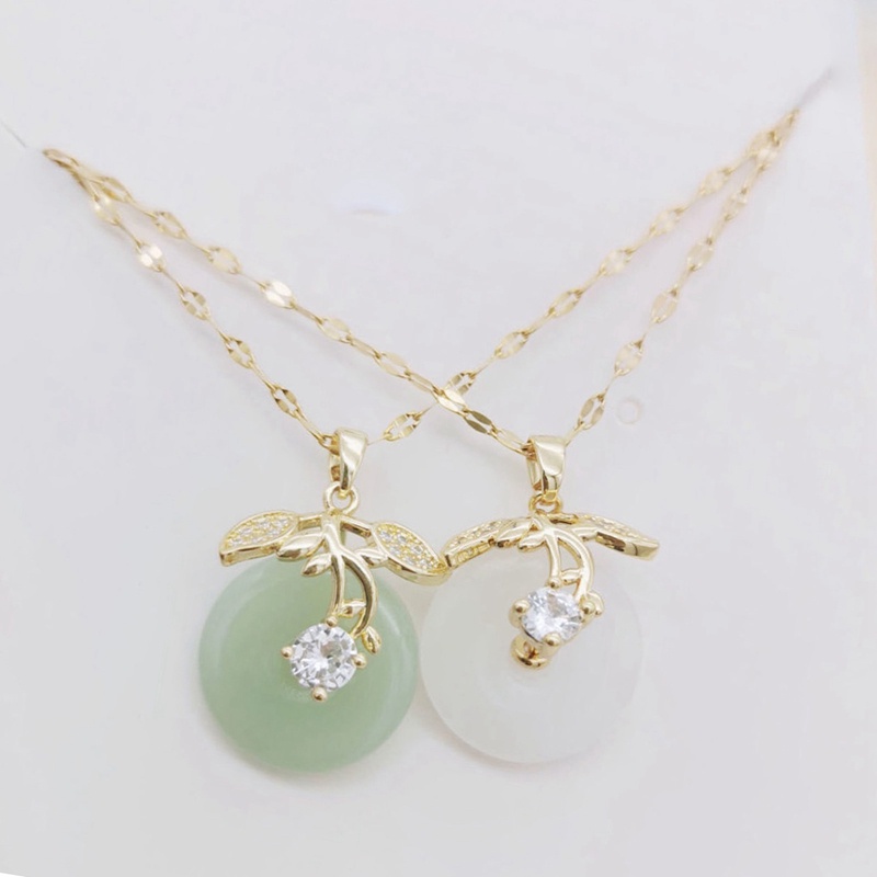 Ygt Dây Chuyền Bằng Thép Không Gỉ Mặt Khóa An Toàn Màu Xanh Bạc Hà Thanh Lịch Cổ Điển Cho Nữ