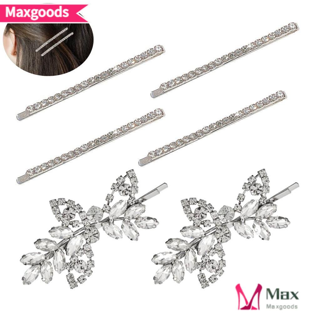 MAXG Kẹp Tóc Đính Đá Pha Lê Kim Loại Thời Trang Cho Nữ