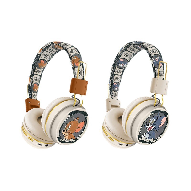 Tai Nghe Bluetooth Không Dây AH906T Hình Tom Và Jerry Dễ Thương