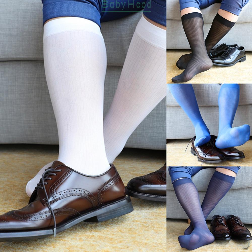 Sexy Mens Sheer Business Dress Thin Socks Knee Brace Thigh High Stocking Hosiery#BBHOOD