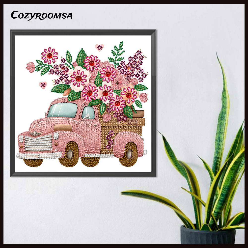 Bộ Tranh Đính Đá 5D Họa Tiết Xe Hơi Phong Cách Vintage Độc Đáo DIY Dùng Trang Trí