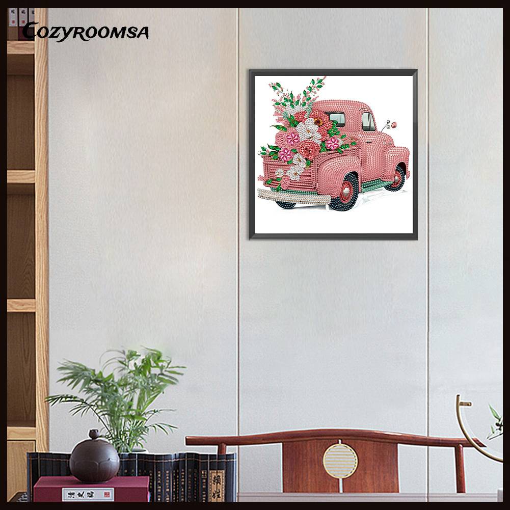 Bộ Tranh Đính Đá 5D Họa Tiết Xe Hơi Phong Cách Vintage Độc Đáo DIY Dùng Trang Trí